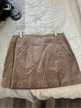 Blank NYC Taupe Suede Mini Skirt